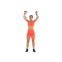 Resistance Band Squat Thruster 
  loading=