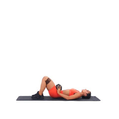 Banded Dumbbell Glute Bridge 
  loading=