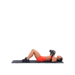 Band-resisted Dumbbell Floor Press 
  loading=