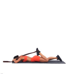 Band-assisted Prone Quad Stretch 
  loading=